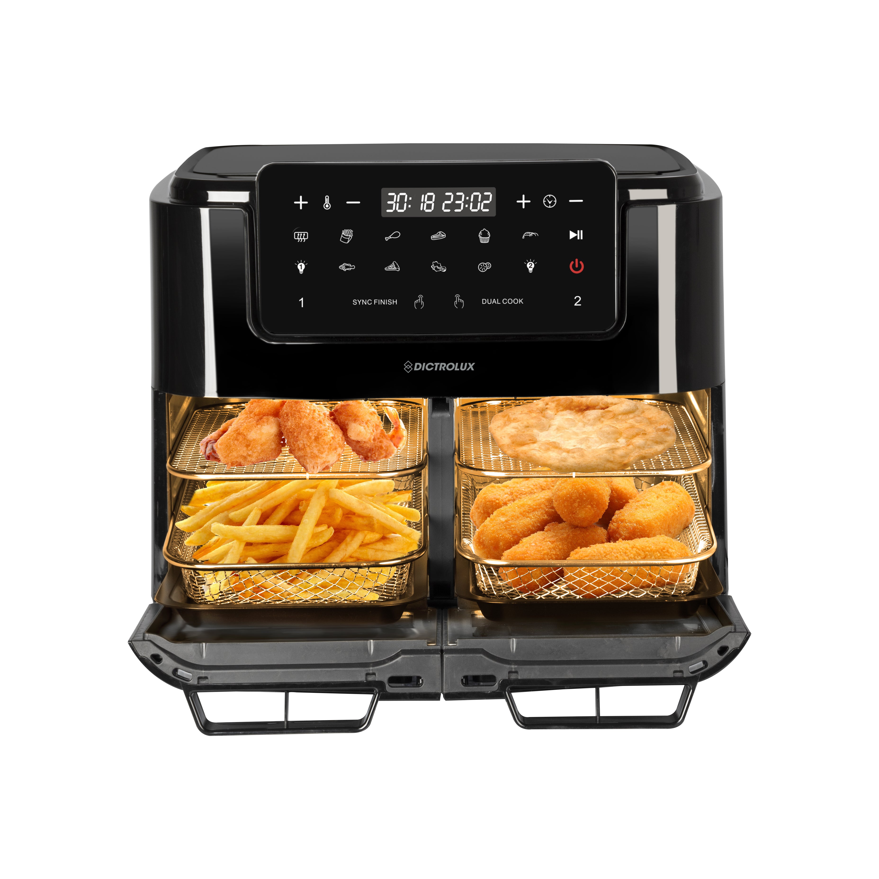 DICTROLUX - Friggitrice ad aria Multifunzione Fry Cook 12 litri 2600 Watt
